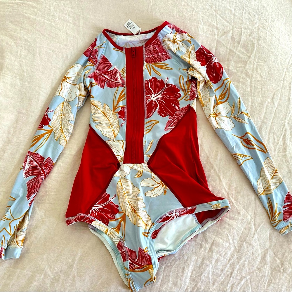 L*SPACE Longsleeve Rashguard One Piece Bathing Suit